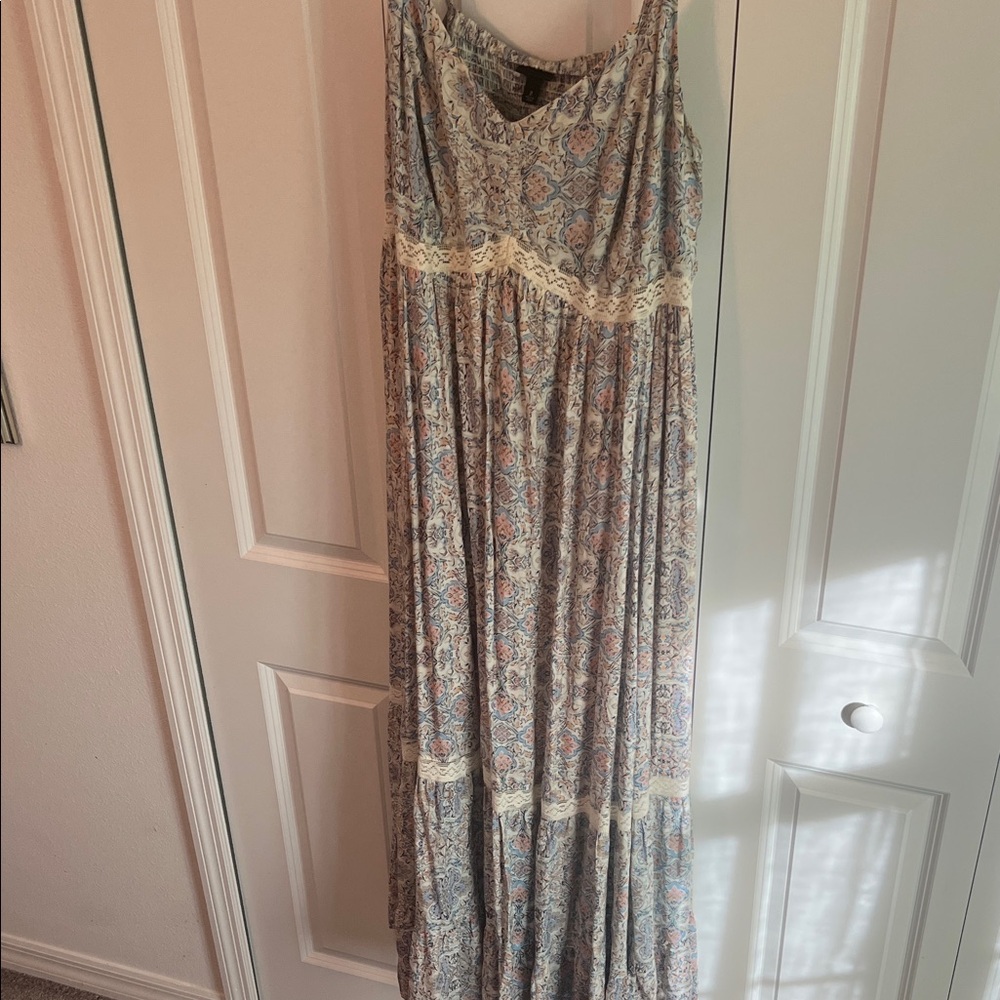 Torrid Boho Print Maxi Dress with Lace Detail – Size 2